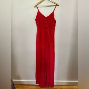 Parker Black Silk Emilia Maxi Dress Size 12 Red